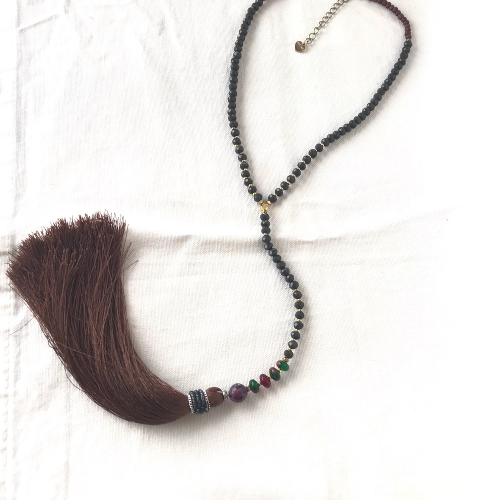 Nakamol Natural Beaded Necklace with Tassel